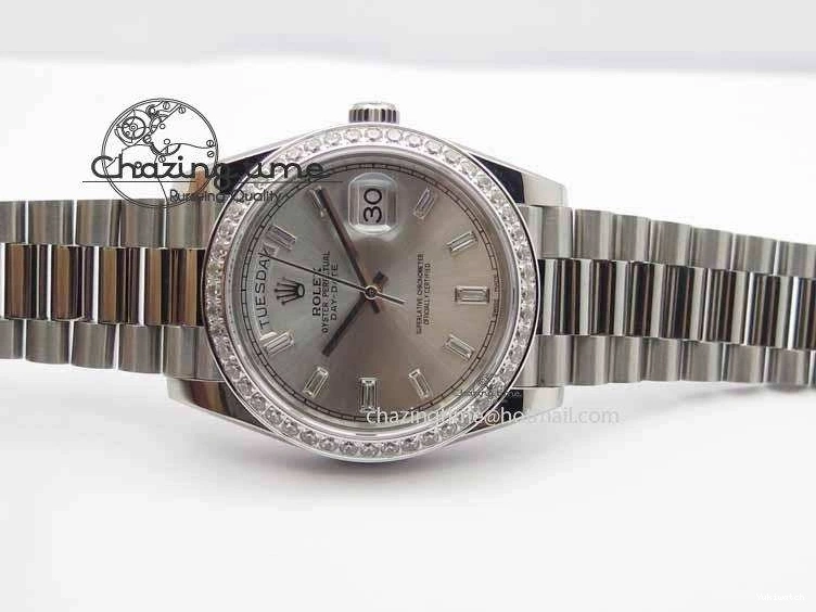 Bracelet 40mm SS ETA2836 On Diamond Silver Bezel Edition BP Dial Maker Day SS Best Date 0522